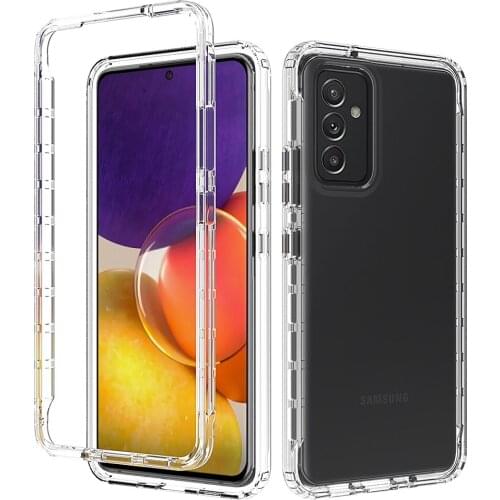 2 in 1 Rugged Armor Shockproof Case For Samsung Galaxy A82 5G Anti-slip Soft TPU Bumper Hard PC Transparent Acrylic Back Cover