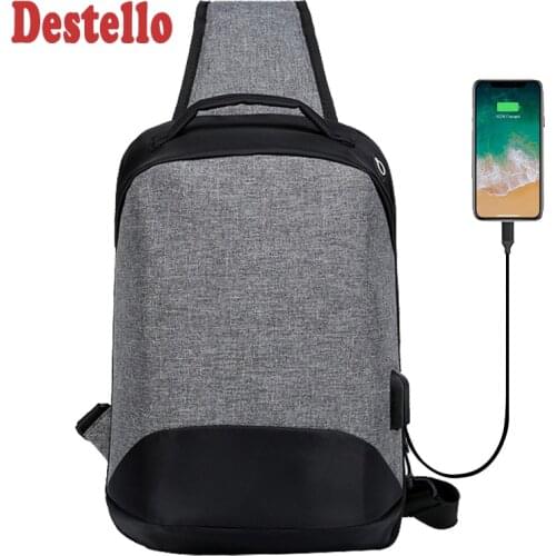 2020 Nylon Sling Bag For Men Chest Bag Anti-theft Crossbody Bag With USB Port Large Capacity chestBag For Man small bag men