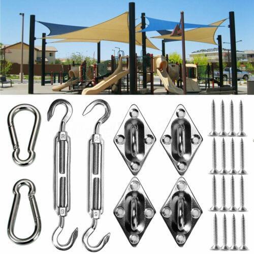 24Pcs Stainless Steel Sun Sail Shade Shade Sail Canopy Fixing Fittings Accessory Kit Safety Sun Canopy Fixing Fittings M5