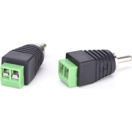 4 pcs Speaker Wire cable to Audio Male RCA Connector Adapter Jack Plug Hot sale