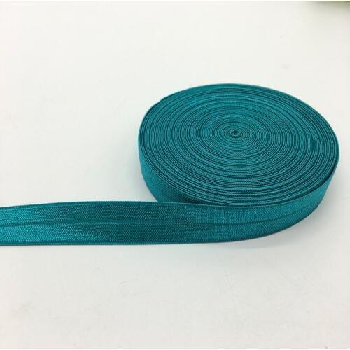 5Yards 5/8"(15mm) Peacock blue Multirole Fold Over Elastics Spandex Satin Band DIY Lace Sewing Trim