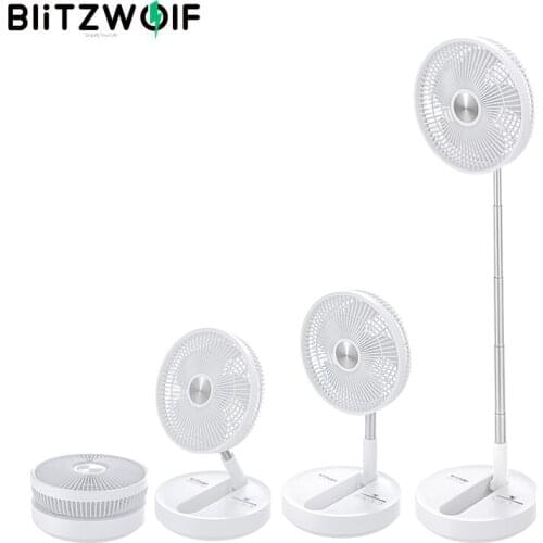 BlitzWolf BW-F2 Folding Fan USB Desktop Fan with Remote Control 10 inches Pedestal Fan 4 Wind Mode 3 Gear Wind Speed for Home