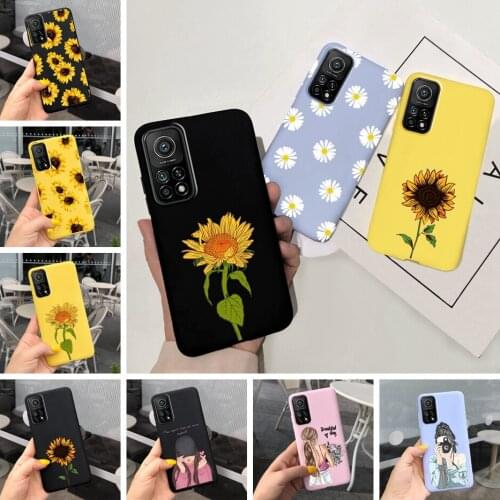 For Xiaomi Mi 10T 5G Mi10T Pro Case Soft Silicon Luxury Sunflower Floral Back Cover For Xiaomi Mi 10T Lite 5G Mi 10T 10 T Pro 5G