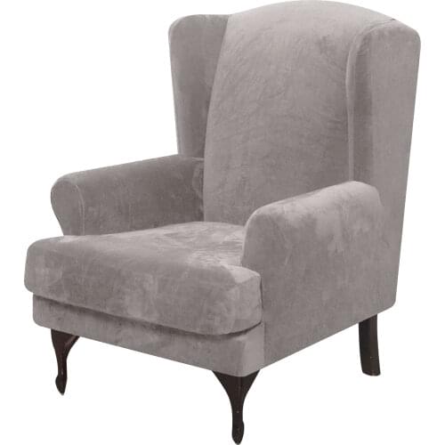 Wing back Chair Cover Velvet Spandex Winback Sofa Cover fundas para sofás