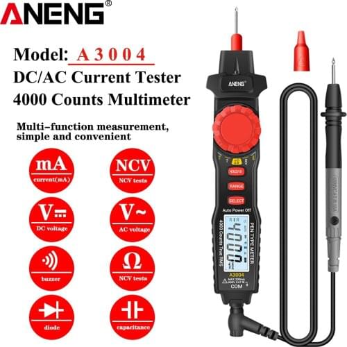 ANENG A3004 Digital Multimeter Pen 4000 Counts AC/DC Current Meter Electric Handheld Tester Voltage Resistance Profesional Tools