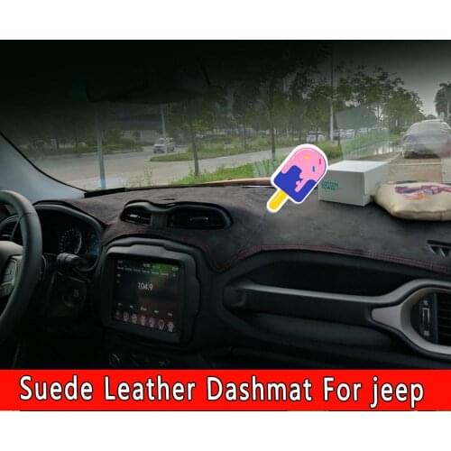 For Jeep Grand Cherokee Compass Wagoneer Patriot Renegade Commander Suede Leather Dashmat Dashboard Covers Pad Dash Mat Carpet