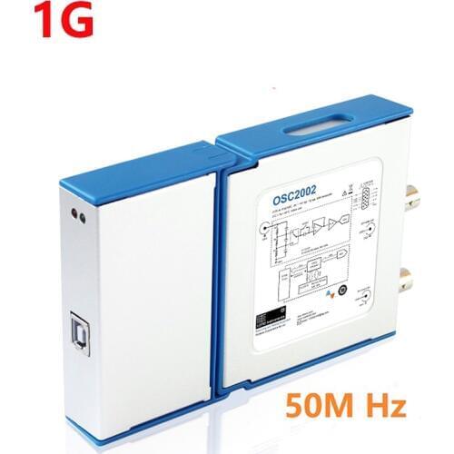 Dual channel Virtual oscilloscope USB PC oscilloscope OSC2002 1G sampling 50M bandwidth than 1008C 6022BE