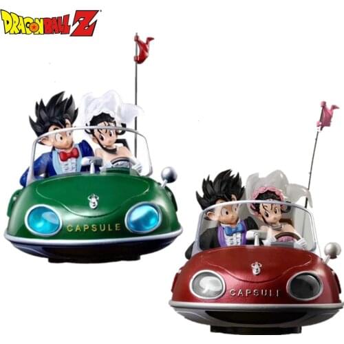 Dragon Ball Z Son Goku ChiChi Wedding Car 210mm PVC Action Figures Toy Dragon Ball Super Led Figurine Toys Figuras DBZ For Gift