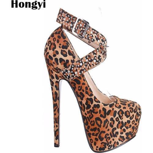 Hongyi 2018 Platform Round Toe Buckle Strap Women Shoes Sexy High Heels Office Lady Dating Party Wedding Pumps Woman Footwear