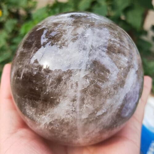 1.1kg Crystal ball Natural smoking quartz sphere smoke citrine gemstone ball Reiki healing