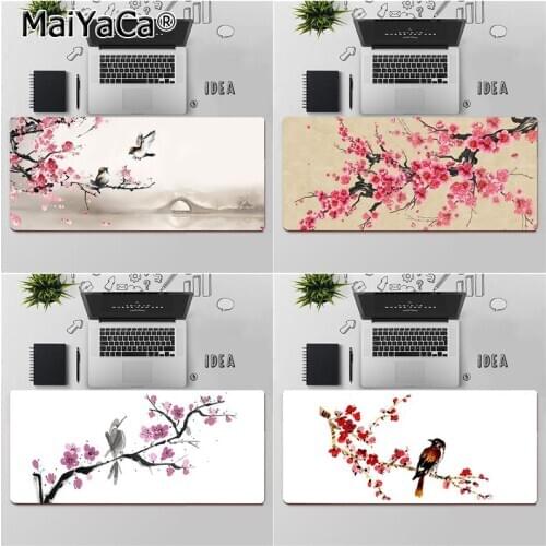 Flower Little bird watercolor paintings Natural Rubber Gaming mousepad Desk Mat Free Shipping Large Mouse Pad Keyboards Mat