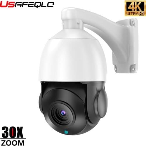 8MP 4K IP Camera Outdoor PTZ 30X Zoom CCTV Varifocal Onvif H.265 Dome Security POE Two Way Audio Video Surveillance SD Card Slot