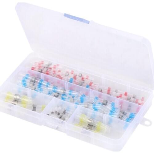 Quality 100pcs 4 Sizes Waterproof Solder Sleeve Heat Shrink Tube Terminal Connectors with Box