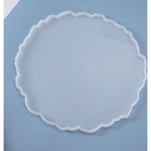 Creative Fruit Tray Silicone Mold Wave Irregular Shape Crystal Drop Mold Lace Coaster Table Decoration Silicone Mold Round TW110