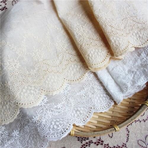Free Shipping 2yds/pack 17cm Cotton embroidery lace dress/skirt/garment accessories lace trims Z830