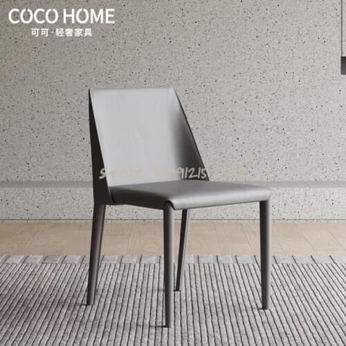 Italian style light luxury saddle chair home dining chair modern minimalist desk chair makeup chair light luxury net red lounge