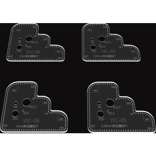 Leather Pattern Auxiliary Acrylic Ruler Diy Handmade Goods Bag Versioning Cut Hole Calculation Rule Round Corner Ruler