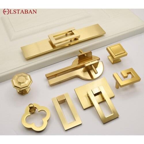 LSTABAN Chinese Style Bronze Gold Cabinet Door Handle Drawer Shoe Cabinet Wine Cabinet Door Handle Furniture Handle