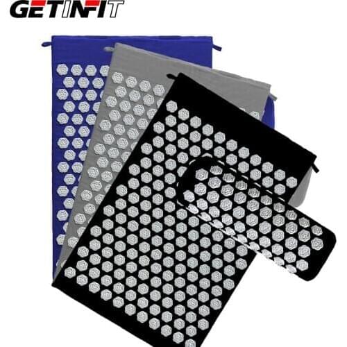 Getinfit Massage Yoga Mat Acupressure Mat and Pillow Set Neck Back Foot Massager Pain Stress Relief Massage Pad