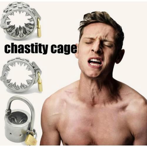 Stainless Steel Male Chastity Belt Cock Ring Pendant Scrotum Testicle With Teeth Ball Stretcher Gay Penis Ring Sex Toys For Men