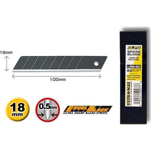 OLFA Blade Black Type 18mm LBB-10 LBB-50 PL-1 L-1 L-2 L-3 OL FL CL ML SL-1 EXL XL-2 BN-L BN-AL NOL-1 NL-AL