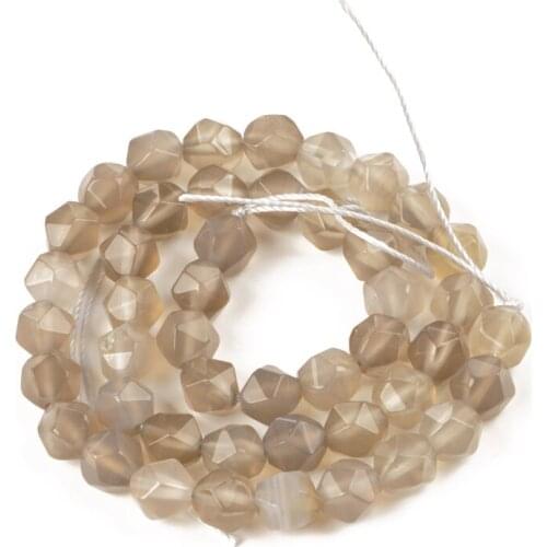 Wholesale Natural Stone Faceted Grey Agates Beads Natural Stone Loose Beads for Jewelry Making 8 10mm DIY Bracelet Necklace