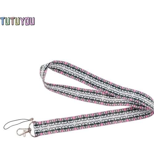 PC3196 Tooth Painting Art Key Chain Lanyard Neck Strap For Phone Keys ID Card Creative Lanyards For Doctor Dentist