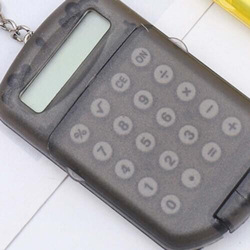 Good Sale Gray Hard Plastic Casing 8 Digits Electronic Mini Calculator Keychain Random Color
