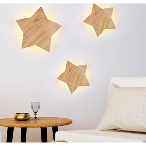 Nordic Postmodern Bedside wall lamp wood LED chip 220V Led wall light Aisle corridor entrance Indoor lighting decoration