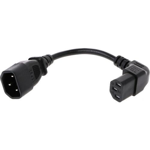 Male to Female C14 C13 PLug PDU Extension Power Cable Connector Right Angle