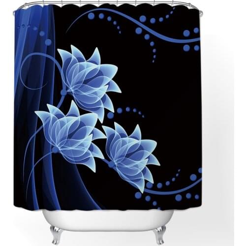 Modern 3D Pattern Shower Curtain Bathroom Shower Curtain Sets Curtain for Bathroom Cortina Bathroom Shower Curtain Hooks Curtain