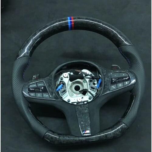 Supercar Cuatomized Forged Carbon Fiber Sports Steering Wheel Alcantara Leather compatible for BMW Z4 2014-2020 Mercedes-Benz