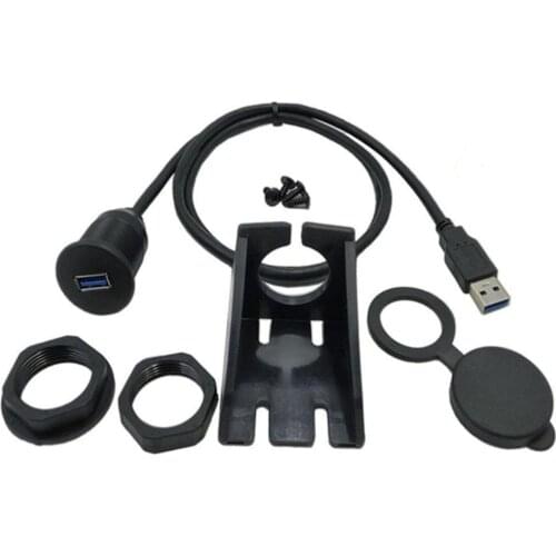 USB 3.0 Extension Cable With Accessories Data Water Motorcycle Flush Boat For Car Line Dual Dashboard AUX Mount Panel Truck P4L3