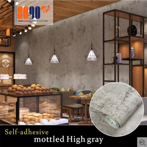 Vintage Cement Grey Self-Adhesive Wallpapers For Walls Living Room Bar Cafe Restaurant PVC Waterproof Wall paper Home Decor