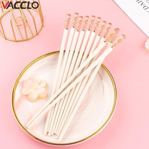 Vacclo Sakura Japanese Chopsticks Antibacterial Anti-slip High Temperature Resistant Sushi Food Chopsticks Kitchen Supplie