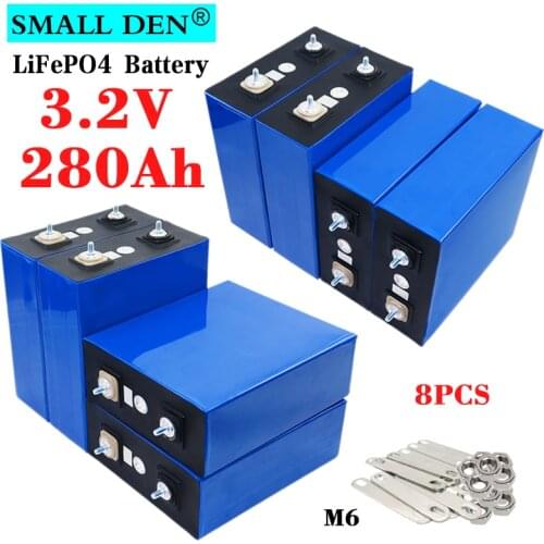 8pcs New 3.2V 176Ah 180Ah lifepo4 Battery Lithium iron phosphate diy 12V 24V Solar Energy Storage RV Electric car battery pack