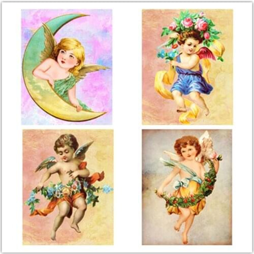 5D Diy Diamond Painting Doll Angel Cross Stitch Set Embroidery Rhinestone Mosaic Art Picture Mural Home Decoration Gift JX708