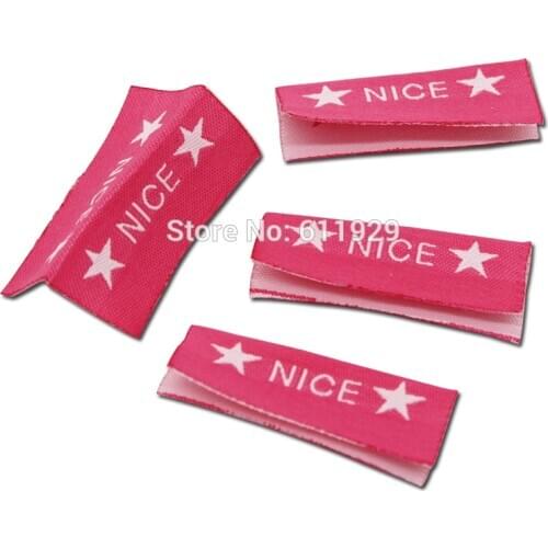 Free shipping custom clothing loop fold center fold private label/woven label/garment T-shirt embroidered label/brand name logo