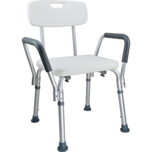 No punching big suction cup for the elderly shower chair adjustable height bathing aids non-slip bathroom stool with armrest