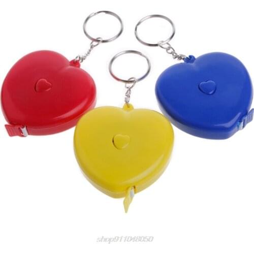 Keychain Portable Retractable Ruler Heart-shaped Tape Measure 1.5m N12 20 Dropshipping