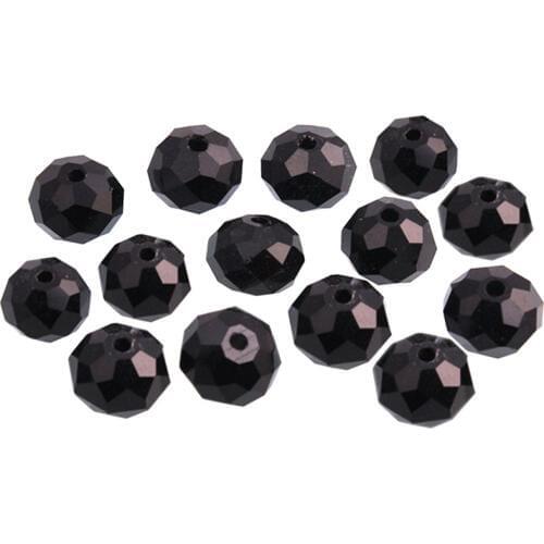 Black Color 4 6 8mm Rondelle Austria Faceted Crystal Glass Beads Loose Spacer Round Beads for Jewelry Making