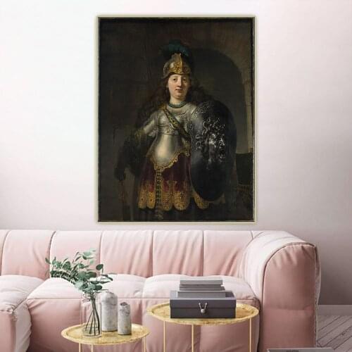 Citon Rembrandt《Bellona》Canvas Art Oil Painting Famous Artwork Poster Picture Wall Background Decor Home Decoration