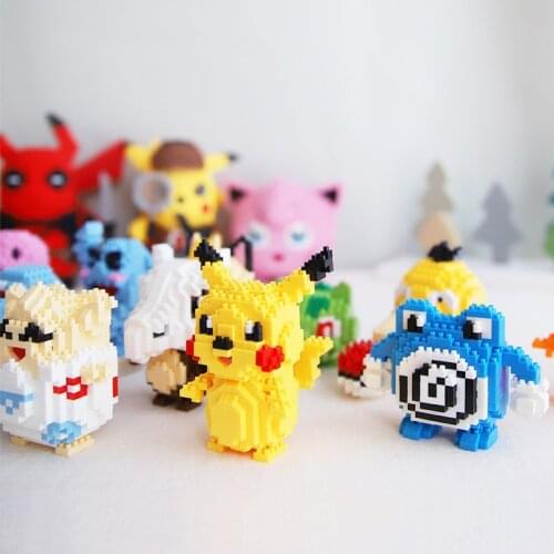 Baby Gift Cartoons Pokemon Series Diamond Building Blocks Action Figure Model DIY Educational Toys Collection