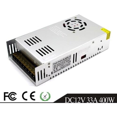 DC12V Power Supply Led Driver 33A 400W Transformer 110V 220V AC To DC 12V Power Adapter for Led Strip Lamp CNC CCTV Stepper
