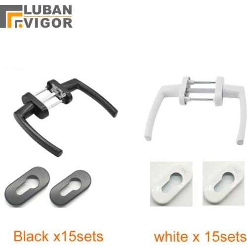 Custom link, black x15sets, white x 15sets, Aluminum alloy door handles, key covers lock cylinder