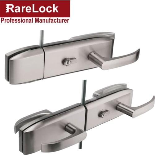 Double Glass Door Handle Lock with Brass keys for Office Home Security Furniture Hardware Rarelock MS422D a