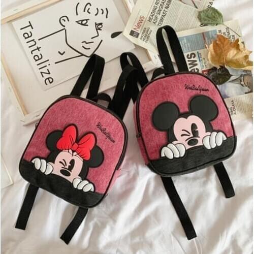 2020 Disney new childrens backpack girl cartoon Minnie mouse bag kindergarten small school bag book bag canvas backpack
