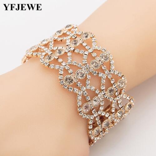 YFJEWE Classic Link chain Bracelets Hot Selling Crystal Bridal Bracelets For women C Se Pulseiras Charms B170