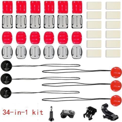 34-in-1 Comsuptive Action Camera Accessories Kit for GoPro Sony Action Camera He