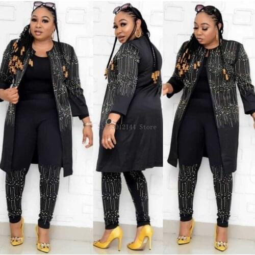 2020 spring and autumn sexy fashion style african women beauty three pieces sets